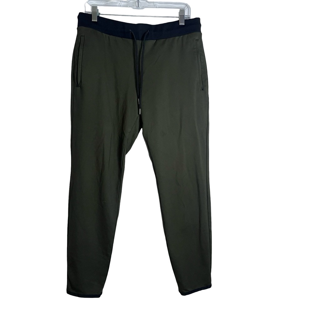 Theory Demir SW Plinth 4 Joggers Mens Medium Olive Green Black Pants L026207R